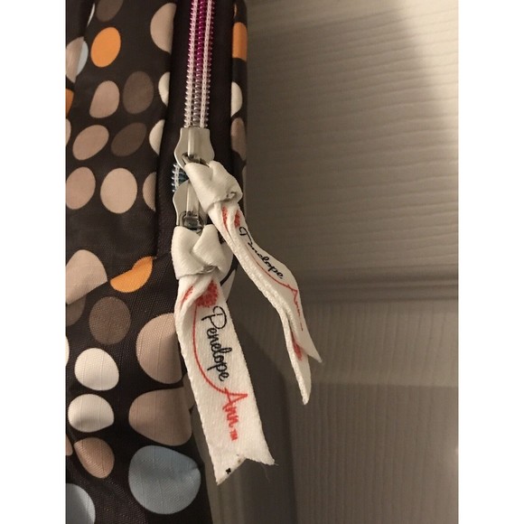 Penelope Ann Fill Her Up backpack brown multicolor polka dot adjustable straps - Picture 4 of 7